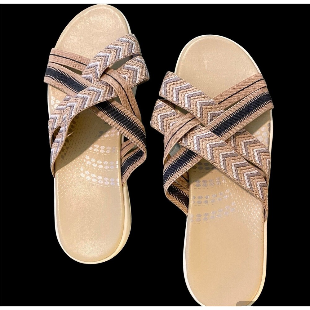 Brand New Lightweight (4 oz) Sandals Braided Stretchy Straps Comfort Padded 10